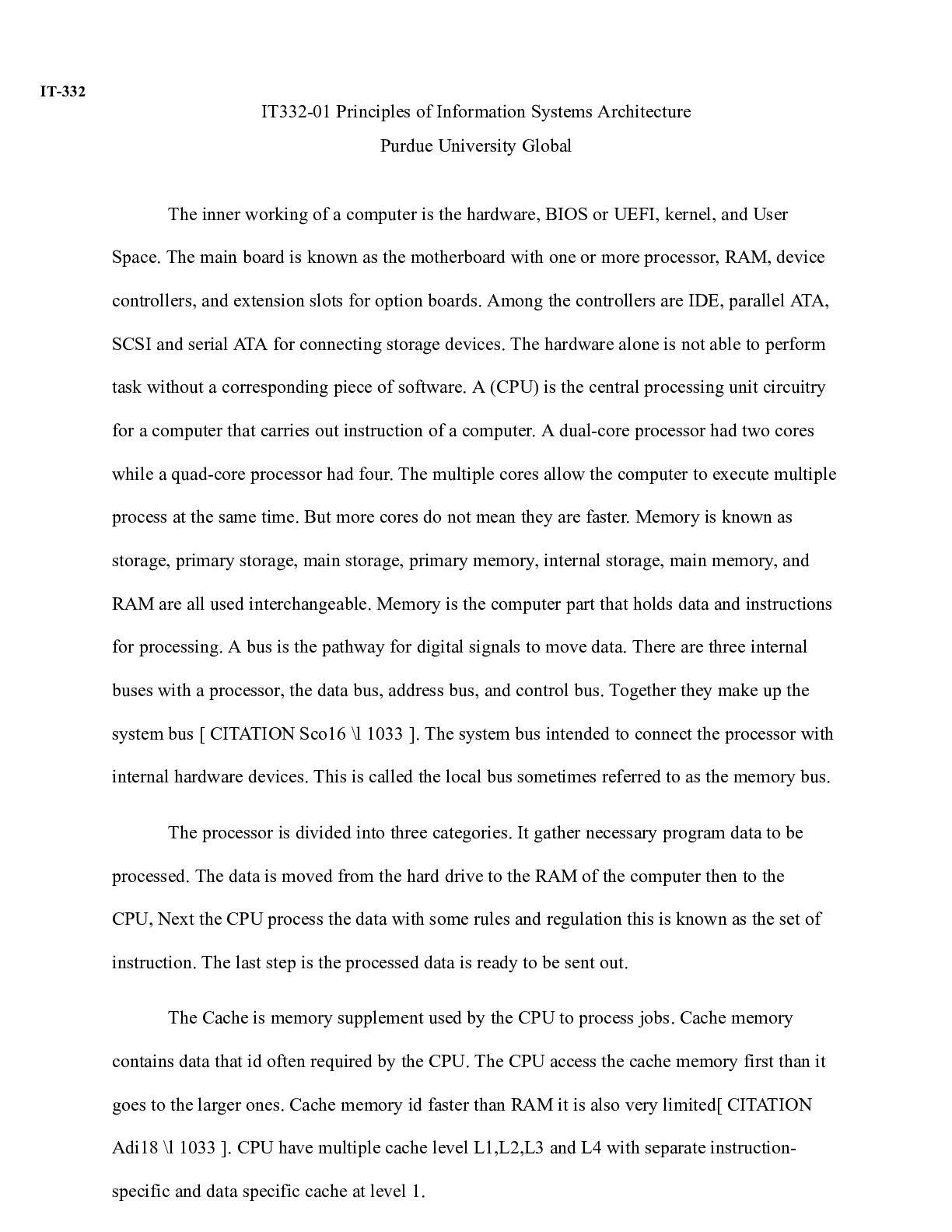Preview image for IT332  unit 3 assignment.docx    IT-332  IT332-01 Principles of Information Systems Archit